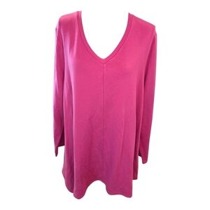 Chico's Zenergy Women's V-Neck Pink Super Soft Long Sleeve Top Plus Size 2X 4‎